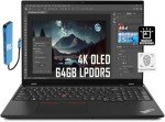 Lenovo ThinkPad P16s (16" 4K UHD (3840x2160) OLED, AMD Ryzen 7 PRO 7840U, 64GB LPDDR5-6400 MHz, 2TB SSD, Radeon 780M) Mobile Workstation & Business Laptop, Fingerprint, 5MP Webcam, IST Hub, Win 11 Pro