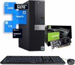 Dell Workstation 5070 PC Computer, Intel i5-9500, Editing/Design Nvidia Quadro P620, Crucial 32GB RAM, 1TB NVMe M.2, Windows 11 Pro, WiFi, Cherry Keyboard & Mouse, Office Desktop Computers (Renewed)