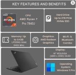 Lenovo ThinkPad P16s (16" 4K UHD (3840x2160) OLED, AMD Ryzen 7 PRO 7840U, 64GB LPDDR5-6400 MHz, 2TB SSD, Radeon 780M) Mobile Workstation & Business Laptop, Fingerprint, 5MP Webcam, IST Hub, Win 11 Pro
