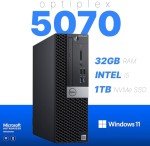 Dell Workstation 5070 PC Computer, Intel i5-9500, Editing/Design Nvidia Quadro P620, Crucial 32GB RAM, 1TB NVMe M.2, Windows 11 Pro, WiFi, Cherry Keyboard & Mouse, Office Desktop Computers (Renewed)