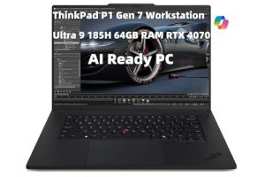 NewLenovo ThinkPad P1 Gen 7 Mobile Workstation Laptop 16 inch WQXGA Display Intel.Core Ultra 9 185H 64GB RAM 4TB SSD AI PC RTX 4070 Graphics Backlit KYB Fingerprint Thunderbolt 4 Copilot Win 11 Pro
