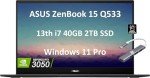ASUS ZenBook 15 Pro OLED 15.6/ FHD (Intel 13th Gen Core i7-13620H, 40GB DDR5 RAM, 2TB SSD, RTX 3050 6GB) Workstation & Business Laptop, 10-Hr Battery Life, Backlit, Webcam, IST Cable, Win 11 Black