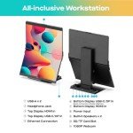 Mobile Pixels Geminos (2 x 24 inch) IPS Dual Stacked Computer Monitors with 65W USB-C Charging, 1080P Webcam&Speakers, All-Inclusive Workstation PC Monitor, USB-A/USB-C/HDMI, Ergo Design(2 Monitors)