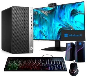 HP Workstation PC Desktop | Editing and Design | GeForce K1200 4GB GPU | Intel i7-8700 | 32GB DDR4 RAM, 1TB SSD + 4TB HDD | Wi-Fi 5G + Bluetooth | Windows 11 Pro | New 22in LCD Monitor (Renewed)