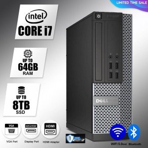 DELL Desktop Computer PC i7, up to 64GB RAM, 8TB SSD, Windows 10/11 Pro, WiFi BT