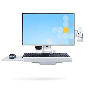 StarTech.com Wall Mount Workstation, Full Motion Sit Stand Desk w/Height Adjustable VESA Monitor Arm & Keyboard Tray, Ergonomic Wall Mounted Computer Workstation, Single Display, TAA