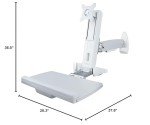 StarTech.com Wall Mount Workstation, Full Motion Sit Stand Desk w/Height Adjustable VESA Monitor Arm & Keyboard Tray, Ergonomic Wall Mounted Computer Workstation, Single Display, TAA