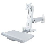 StarTech.com Wall Mount Workstation, Full Motion Sit Stand Desk w/Height Adjustable VESA Monitor Arm & Keyboard Tray, Ergonomic Wall Mounted Computer Workstation, Single Display, TAA