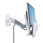 StarTech.com Wall Mount Workstation, Full Motion Sit Stand Desk w/Height Adjustable VESA Monitor Arm & Keyboard Tray, Ergonomic Wall Mounted Computer Workstation, Single Display, TAA