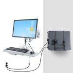 StarTech.com Wall Mount Workstation, Full Motion Sit Stand Desk w/Height Adjustable VESA Monitor Arm & Keyboard Tray, Ergonomic Wall Mounted Computer Workstation, Single Display, TAA