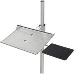 Global Industrial Height Adjustable Anti-Theft Mobile Laptop Computer Workstation Security Cart, Silver