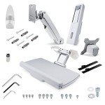 StarTech.com Wall Mount Workstation, Full Motion Sit Stand Desk w/Height Adjustable VESA Monitor Arm & Keyboard Tray, Ergonomic Wall Mounted Computer Workstation, Single Display, TAA