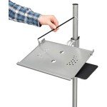 Global Industrial Height Adjustable Anti-Theft Mobile Laptop Computer Workstation Security Cart, Silver