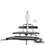 Kantek Mobile Sit Stand Height Adjustable (31"-44.5") PC Cart, Rolling Computer Laptop Workstation, Keyboard Tray, Mouse Tray, Printer, UPS, Monitor Arm,Black,STS240