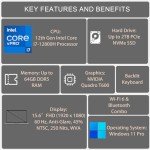 DELL Precision 3000 Series 3571 Mobile Workstation Business Laptop, 15.6" FHD Display, Intel Core i7-12800H, NVIDIA Quadro T600, 32GB DDR5 RAM, 1TB SSD, HDMI, Webcam, Wi-Fi 6, Windows 11 Pro