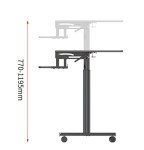 Duronic Sit-Stand Trolley Desk DM03ST1 | Standing Portable PC Workstation | Computer Monitor and Laptop Platform with Keyboard Tray | Height Adjustable | Compatible Monitor Arms