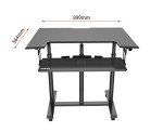 Duronic Sit-Stand Trolley Desk DM03ST1 | Standing Portable PC Workstation | Computer Monitor and Laptop Platform with Keyboard Tray | Height Adjustable | Compatible Monitor Arms