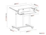 Duronic Sit-Stand Trolley Desk DM03ST1 | Standing Portable PC Workstation | Computer Monitor and Laptop Platform with Keyboard Tray | Height Adjustable | Compatible Monitor Arms