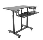 Duronic Sit-Stand Trolley Desk DM03ST1 | Standing Portable PC Workstation | Computer Monitor and Laptop Platform with Keyboard Tray | Height Adjustable | Compatible Monitor Arms