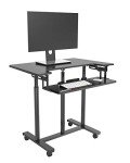 Duronic Sit-Stand Trolley Desk DM03ST1 | Standing Portable PC Workstation | Computer Monitor and Laptop Platform with Keyboard Tray | Height Adjustable | Compatible Monitor Arms