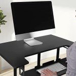 Duronic Sit-Stand Trolley Desk DM03ST1 | Standing Portable PC Workstation | Computer Monitor and Laptop Platform with Keyboard Tray | Height Adjustable | Compatible Monitor Arms