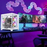 Gaming PC Desktop Computer,Intel Core i7 Desktop,Operating at A Frequency of 3.4-3.9 GHz,RX590 Graphics Card with 8GB GDDR5 Video Memory,16GB RAM, 1TB NVME SSD,WiFi 5.0,RGB Fan x5,Windows 11 Home