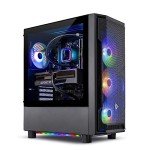 Skytech Gaming Shadow Gaming PC, Intel i7 12700F 2.1 GHz, RTX 4060, 1TB NVME, 16GB DDR4 RAM 3200, 600W Gold PSU Wi-Fi, Win 11 Home, RGB-Keyboard and RGB-Mouse Included,Black