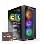 Skytech Nebula Gaming PC Desktop, Ryzen 5 5500 3.6 GHz (4.2GHz Turbo Boost), AMD RX 6400 4GB GDDR6, 500GB SSD, 16GB DDR4 RAM 3200, 650W Gold PSU, Wi-Fi, Win 11 Home