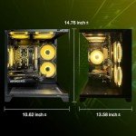 AEXPXO Gaming PC Desktop,Prebuilt Gaming Computer with,AMD Ryzen 5 5600X 3.7GHz,RTX4060 8GB GDDR6,32GB DDR4 RAM 3200MHz,1TB NVME SSD,ARGB Cooling Fan,600W Gold Power,Supply WiFi Support
