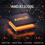 ALCPOK Desktop Computer AMD Ryzen 7 5700G,Pre Built PC 16GB DDR4 RAM,1TB M.2 SSD,Integrated Graphics,550W PSU,ARGB Fans,Computer PCs for Office Education