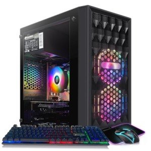 STGAubron Gaming Desktop, Radeon RX 560 4G GDDR5, Intel 10th Gen G5905 3.5G, 16G DDR4, 512G SSD, 600M WiFi, BT 5.0, RGB Fan x2, Windows 11 Home