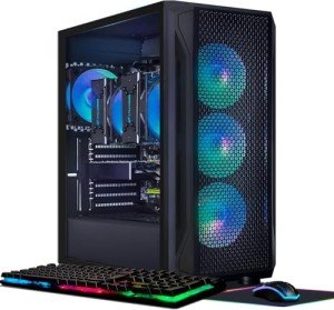STGAubron Dual CPU Gaming PC, Dual Intel i7 Xeon E5 up to 3.7GHz, Radeon RX 580 8G, 16G DDR4, 512G SSD, 600M WiFi, BT 5.0, RGB Fan x 4, Windows 10 Pro
