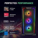 Skytech Nebula Gaming PC Desktop, Ryzen 5 5500 3.6 GHz (4.2GHz Turbo Boost), AMD RX 6400 4GB GDDR6, 500GB SSD, 16GB DDR4 RAM 3200, 650W Gold PSU, Wi-Fi, Win 11 Home