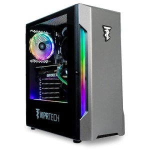 ViprTech Rebel 4.0 Gaming PC - AMD Ryzen 7 (4.1Ghz Turbo), RTX 4060 8GB, 32GB DDR4 3200, 1TB NVMe SSD, VR-Ready, Streaming, WiFi BT, RGB, Win 11 Pro, Prebuilt Desktop Computer Black