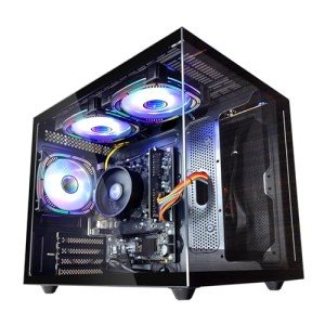 suevery Gaming PC AMD Ryzen5 Quad-Core Processor（UP to 3.7GHz） 512GB Nvme SSD 16GB RAM（Integrated AMD Radeon Vega Graphics Prebulilt Desktop Computers Black