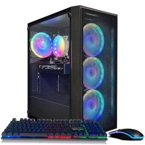 STGAubron Gaming PC Computer Desktop, Radeon RX 580 8G, Intel Core I7 8th up to 4.1GHz, 16G DDR4, 512G SSD, 600M WiFi, BT 5.0, RGB Fan x4, Windows 11 Home