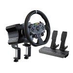MOZA R5 All-in-One PC Gaming Racing Simulator 4PCS Bundle: 5.5Nm Direct Drive Wheel Base, 11-inch Racing Wheel, Anti-Slip Pedals and a Desk Clamp, Cloud-based App Control