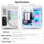 LXZ Desktop Computer AMD Ryzen 7-5700G 8 core 3.9GHz, 16G DDR4 RAM, 1TB NVME SSD, Tower Computer with 600W Power Supply for Gaming, Home and Office (White)