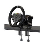 MOZA R5 All-in-One PC Gaming Racing Simulator 4PCS Bundle: 5.5Nm Direct Drive Wheel Base, 11-inch Racing Wheel, Anti-Slip Pedals and a Desk Clamp, Cloud-based App Control