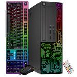 Dell Gaming OptiPlex Desktop RGB Computer PC, Intel Core i7, AMD RX 550 4GB GDDR5, 16GB RAM, 512GB SSD, 24 Inch HDMI Monitor, RGB Keyboard Mouse and Headset, WiFi, Windows 10 Pro (Renewed)