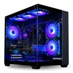 Panorama Gaming PC (GeForce RTX 5080, 16-Core Ryzen 9 9950X CPU, 96GB DDR5 RAM, 2x2TB Gen4 NVMe SSD, Water-Cooled, WiFi 6E + BT 5.3, W11 Pro) Best 2025 Prebuilt RGB Tower Desktop Computer for Gamers