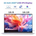 NIAKUN 16 Inch Laptop Computer | Gaming Laptop | 16GB RAM 1TB SSD | N100 Processor | FHD 1920 * 1200 | 180 Angle Open | Backlit | BT4 WIFI5 | Windows 11 Pro | Fingerprint Unlock | UHD Graphics 750 MHz
