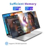 NIAKUN 16 Inch Laptop Computer | Gaming Laptop | 16GB RAM 1TB SSD | N100 Processor | FHD 1920 * 1200 | 180 Angle Open | Backlit | BT4 WIFI5 | Windows 11 Pro | Fingerprint Unlock | UHD Graphics 750 MHz