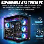 Panorama Gaming Desktop PC (NVD GeForce RTX 5090, Intel 24-Core i9-14900KF Processor, 96GB DDR5 RAM, 2x2TB NVMe Gen4 SSD, WaterCooled, HDMI, WiFi 7 + BT, Windows 11 Pro) PreBuilt RGB Gamer Computer