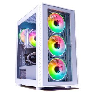 Phantom - Prebuilt Gaming PC Desktop Computer - Intel i7 Xeon 3.5GHz - 16GB RAM - 512GB M.2 SSD WiFi/BT, Win 11 Pro - Gaming Computer Tower, Pre Built PC Gaming - 1 Year Warranty (RX580 - White)