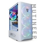 ViprTech Mutineer Gaming PC Desktop - Intel Core i7 (3.8GHz), GeForce GTX 1660 Super 6GB, 16GB RAM, 512GB NVMe SSD, RGB Keyboard Mouse Mousepad, WiFi, Bluetooth, Win 10, Streaming, Editing, White