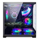 HELLOLAND Gaming PC Desktop -AMD Ryzen 7 5700X 3.4 GHz-RTX 4060 8GB-32GB DDR4 RAM-1TB M.2 SSD-240 Liquid Cooler -WiFi & Bluetooth -RGB Fans-Windows 11 Pro Computer-Black