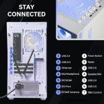 Phantom - Prebuilt Gaming PC Desktop Computer - Intel i7 Xeon 3.5GHz - 16GB RAM - 512GB M.2 SSD WiFi/BT, Win 11 Pro - Gaming Computer Tower, Pre Built PC Gaming - 1 Year Warranty (RX580 - White)
