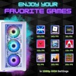 Phantom - Prebuilt Gaming PC Desktop Computer - Intel i7 Xeon 3.5GHz - 16GB RAM - 512GB M.2 SSD WiFi/BT, Win 11 Pro - Gaming Computer Tower, Pre Built PC Gaming - 1 Year Warranty (RX580 - White)