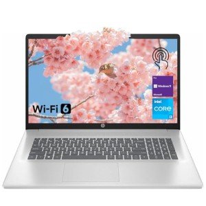 HP High-Performance 17.3" Laptop, 17.3" HD+ Touchscreen, 8-Cores Intel i3-N305, 32GB RAM, 128GB eMMC + 1TB PCIe SSD, Webcam, HDMI, Numeric Keypad, Wi-Fi 6, Windows 11 Pro, Silver